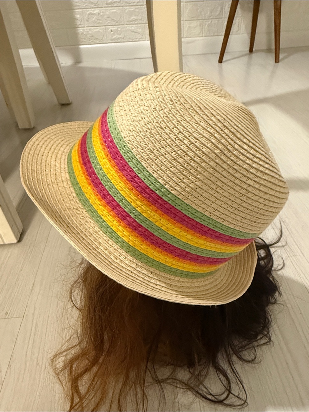 NWOT Colorful Straw Fedora Hat - Picture 7 of 11